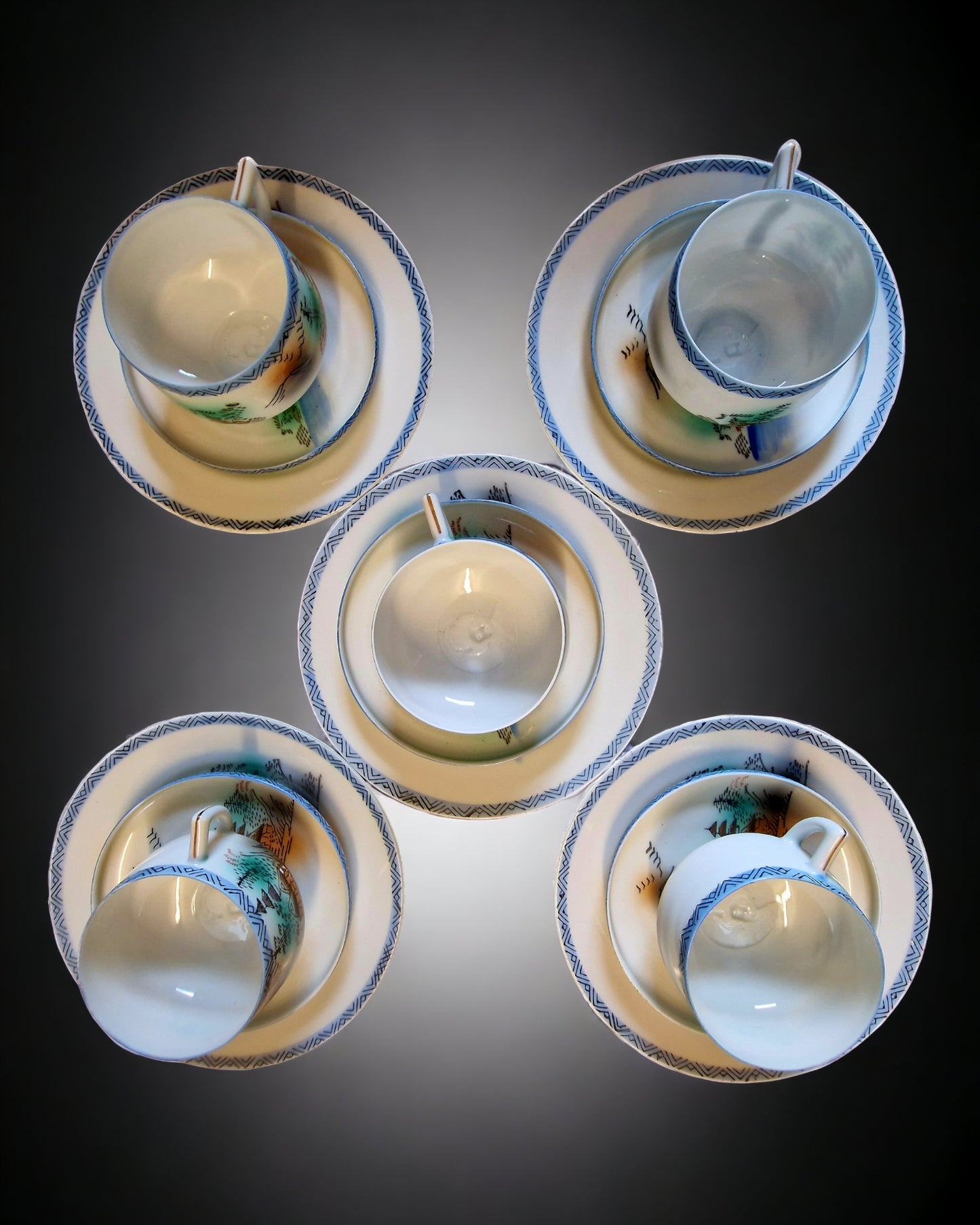 E&O China Japanese Lithophane   Tea Set